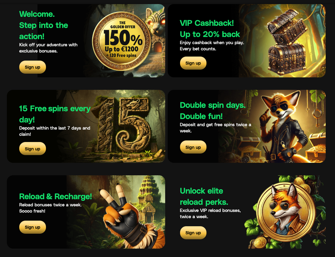 Leaked screenshot of Foxy Gold bonuses
