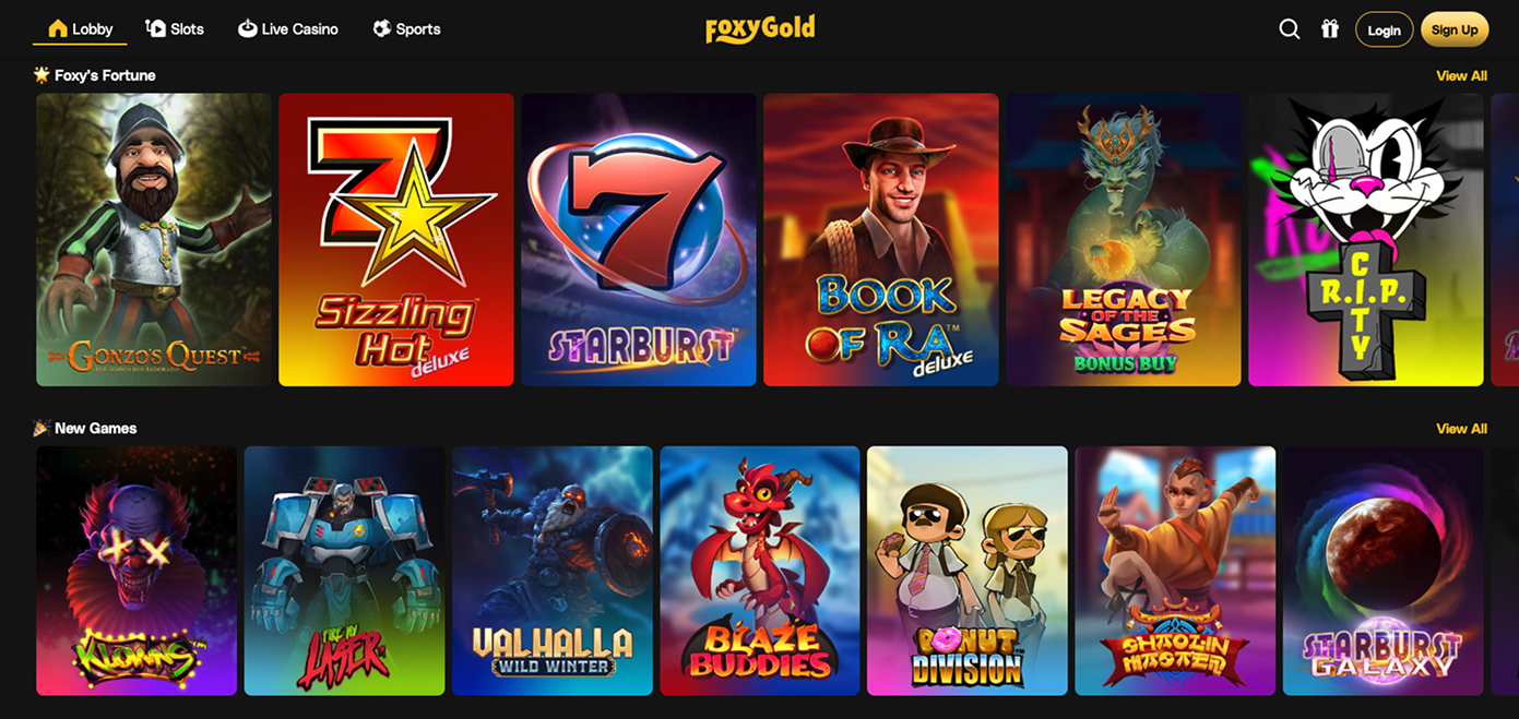 Casino lobby screenshot