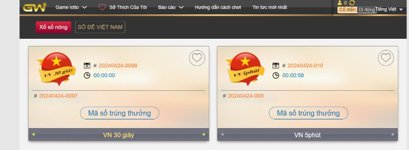GW Xổ số hấp dẫn